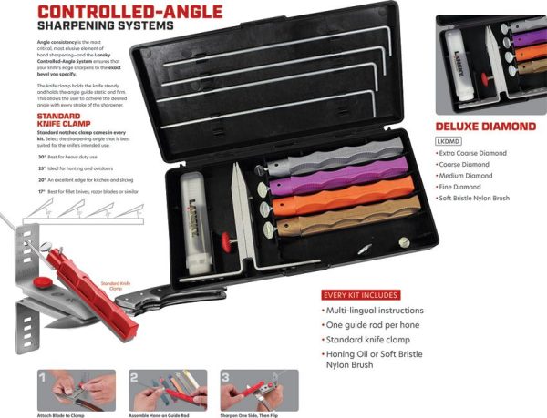 Lansky Diamond Sharpening System 4-Stone Kit with Clamp
