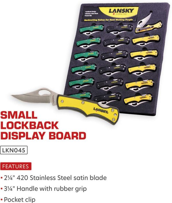 Lansky LKN045 Small Lockback Display - 18 Piece