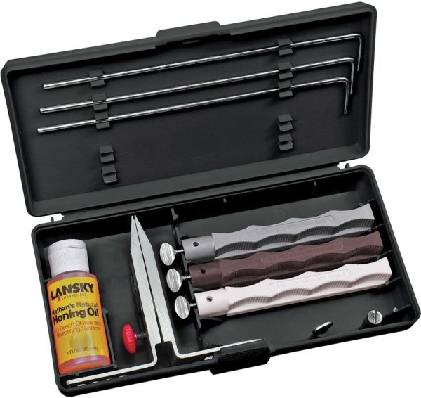 Lansky Natural Arkansas 3-Stone Sharpening System Kit