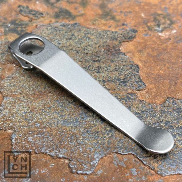 LynchNW Spyderco Long Clip Stonewash Titanium