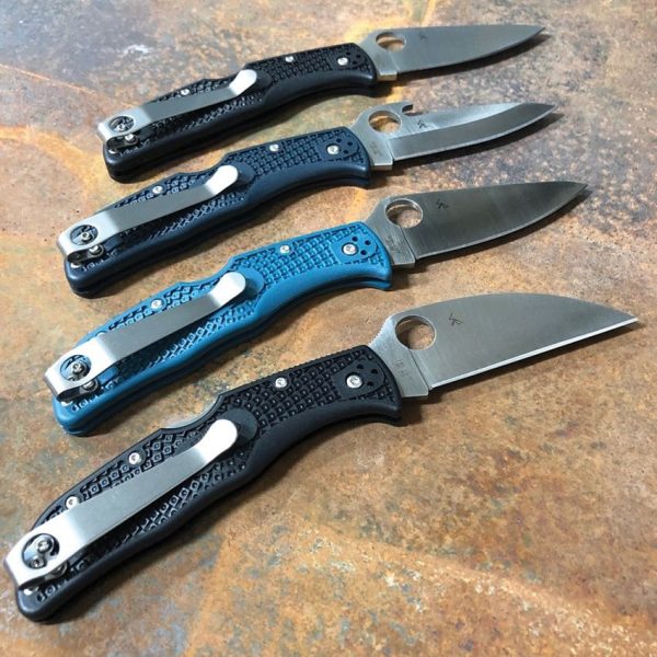 LynchNW Spyderco Long Clip Stonewash Titanium