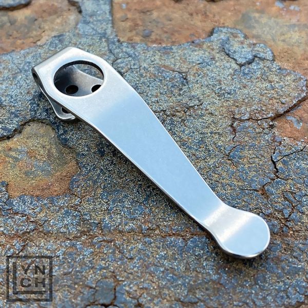 LynchNW Spyderco Standard Clip - Stonewash Titanium