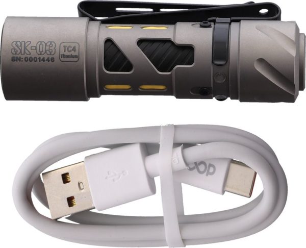 Loop Gear SK03 Titanium Flashlight EDC 1000 Lumens USB-C
