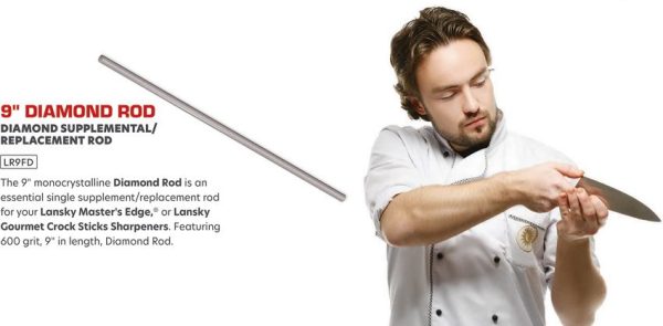 Lansky Fine Diamond Rod - 9 inches 600 Grit
