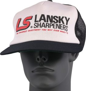 Lansky Logo Baseball Cap - Black and White Mesh