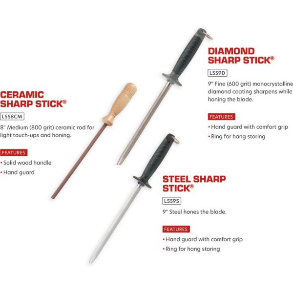 Lansky Sharp Stick LS28 Medium Ceramic Rod Natural Handle