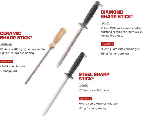 Lansky LSS9S Sharpening Steel 9in Fine Grit Butcher