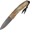 LionSTEEL Opera Damascus Folding Knife Ram's Horn Lockback