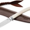 LionSTEEL AGO Fixed Blade M390 White Micarta Italian Knife