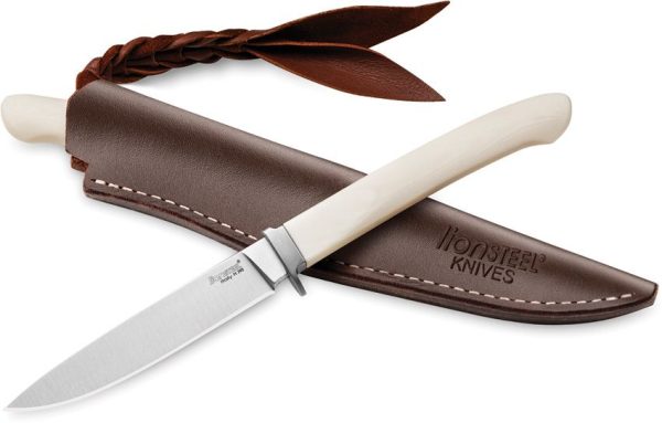 LionSTEEL AGO Fixed Blade M390 White Micarta Italian Knife