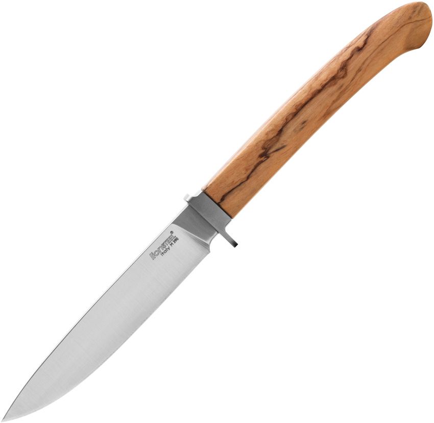 LionSTEEL AGO Fixed Blade Knife 3.13" M390 Olive Wood w/ Sheath