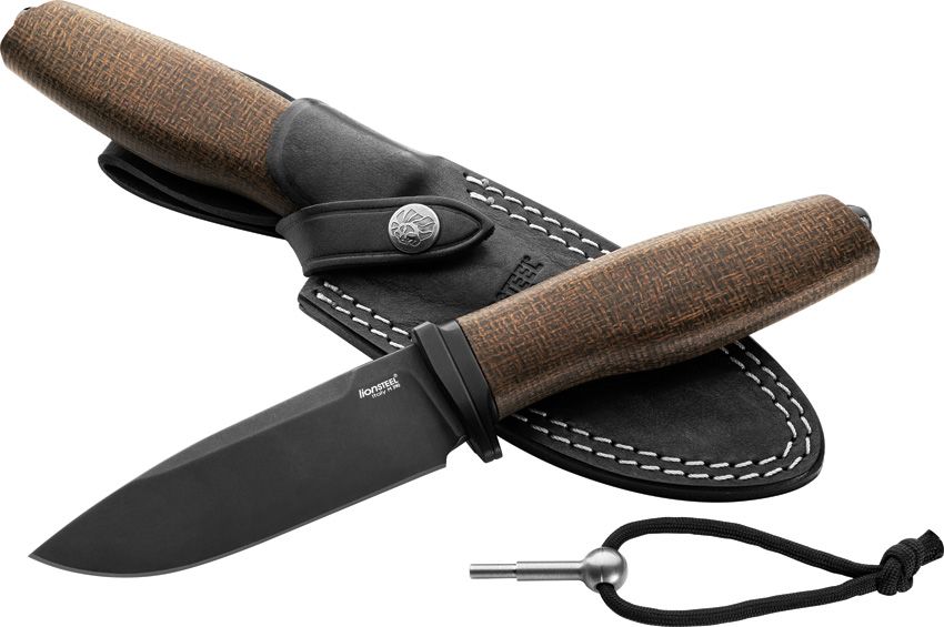 LSTAHBBLG.jpg LionSTEEL ACHA Fixed Blade Knife 4.25" M390 Green Micarta w/ Sheath