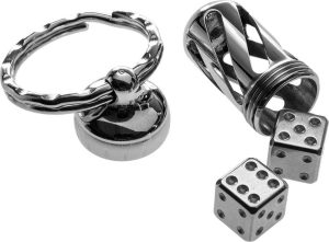 LionSTEEL Acorn Dice Set of 2 Stainless Steel Keychain EDC