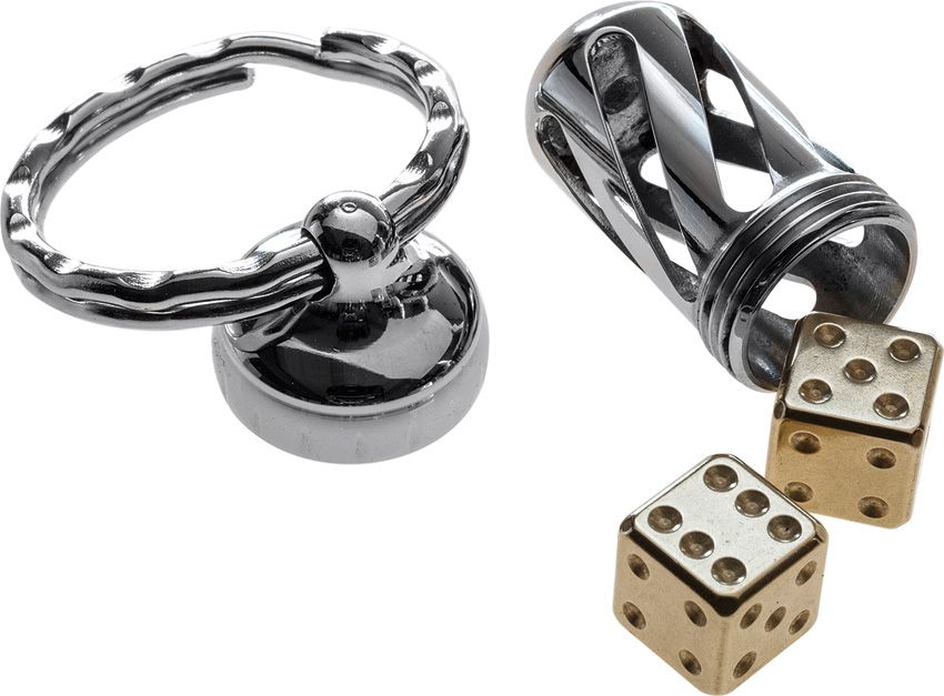 LSTDDOT.jpg LionSTEEL Acorn Dice Set of 2 Brass with Keychain Container