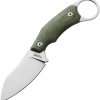 LionSTEEL H1 Fixed Blade Skinner M390 Green Micarta Leather Sheath
