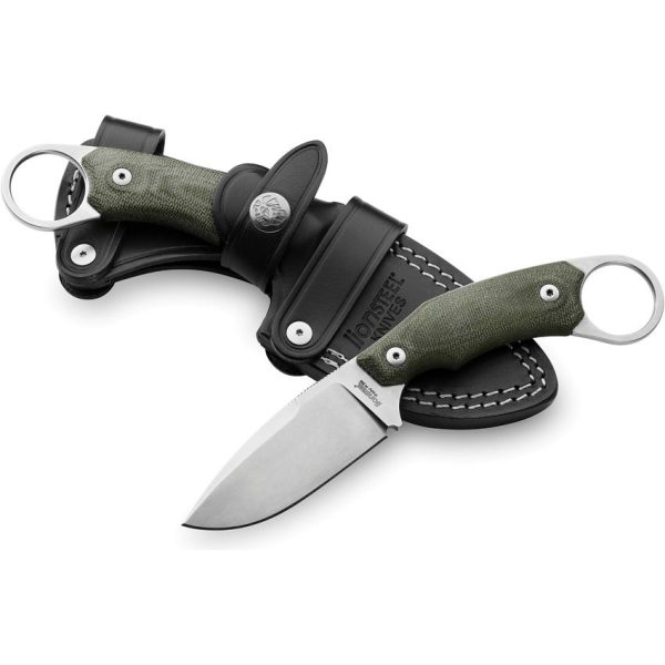 LionSTEEL H2 Fixed Blade Drop Point M390 Green Micarta Knife