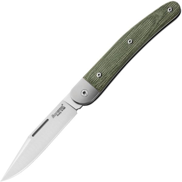 LSTJK1CVG.jpg LionSTEEL Jack Folder M390 Green Micarta Folding Knife