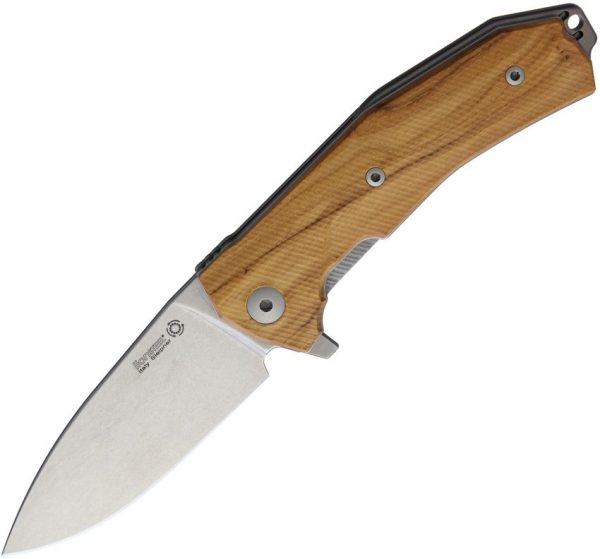 LionSTEEL KUR Linerlock Folding Knife Sleipner Olive Wood