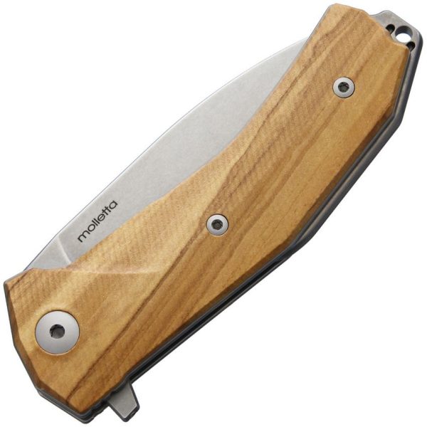 LionSTEEL KUR Linerlock Folding Knife Sleipner Olive Wood