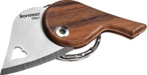 LionSTEEL LionBeat Heart Santos Wood Folding Knife 440 Stainless