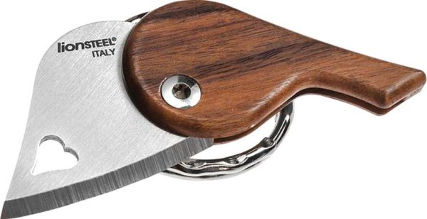 LionSTEEL LionBeat Heart Santos Wood Folding Knife 440 Stainless