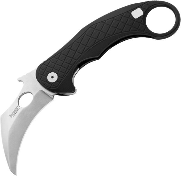 LionSTEEL L.E.ONE Framelock Black Karambit Folding Knife CPM MagnaCut