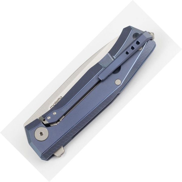 LionSTEEL Myto Framelock Blue Titanium M390 Folding Knife