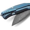 LionSTEEL Myto Framelock Damascus Blue Folding Knife