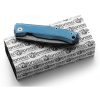 LionSTEEL Myto Framelock Damascus Blue Folding Knife