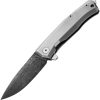 LionSTEEL Myto Framelock Damascus Gray Titanium Folding Knife
