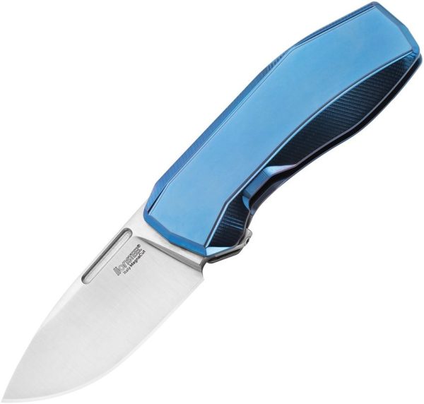 LionSTEEL N.ONE Framelock Blue Folding Knife CPM MagnaCut