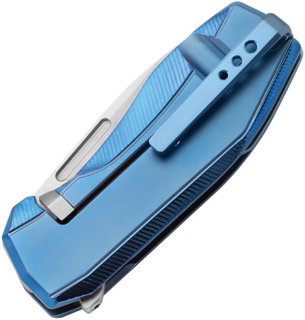 LionSTEEL N.ONE Framelock Blue Folding Knife CPM MagnaCut