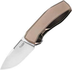 LionSTEEL N.ONE Framelock Bronze Folding Knife CPM MagnaCut
