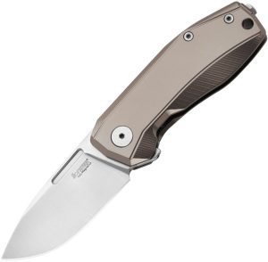LionSTEEL Nano Framelock Bronze Titanium CPM MagnaCut Folding Knife