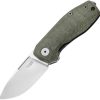 LionSTEEL Nano Framelock Green Micarta CPM MagnaCut Folding Knife