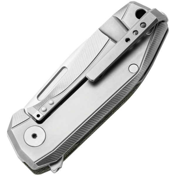 LionSTEEL Nano Framelock Green Micarta CPM MagnaCut Folding Knife