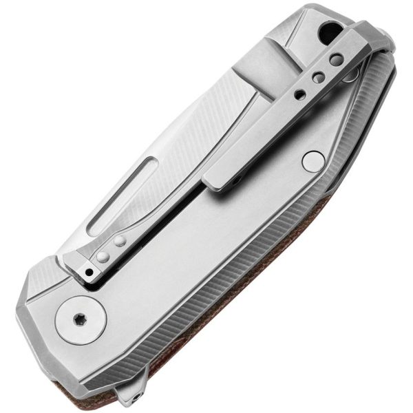 LionSTEEL Nano Framelock CPM MagnaCut Natural Micarta Folding Knife