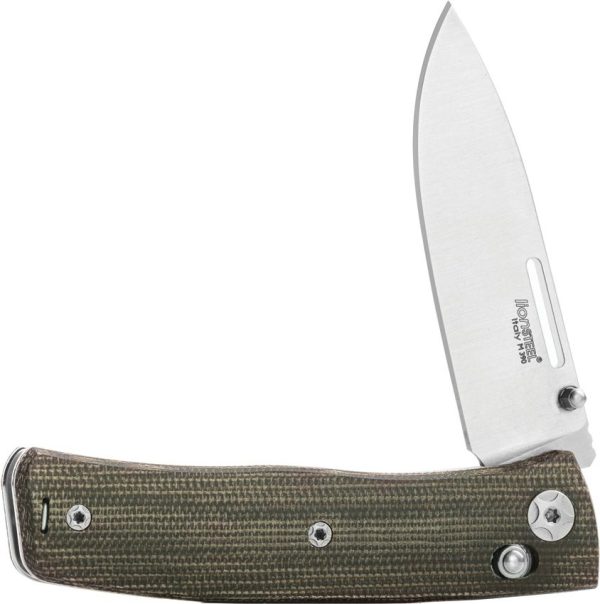 LionSTEEL Nini 1 Folding Knife M390 Green Micarta 2.63"