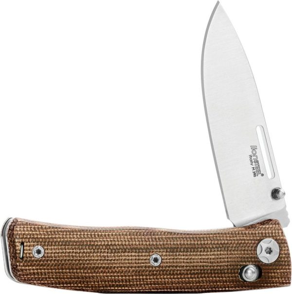 LionSTEEL Nini 1 Folding Knife M390 Natural Micarta Crossbar