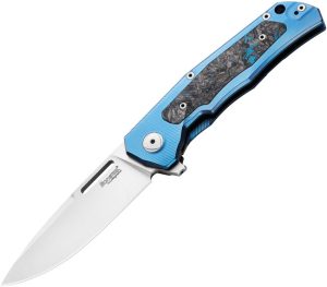 LionSTEEL Q4TTRO Blue Titanium CPM MagnaCut Folding Knife