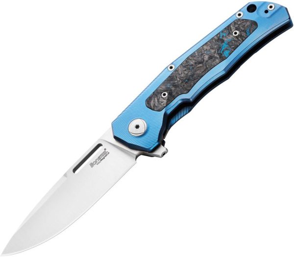LionSTEEL Q4TTRO Blue Titanium CPM MagnaCut Folding Knife