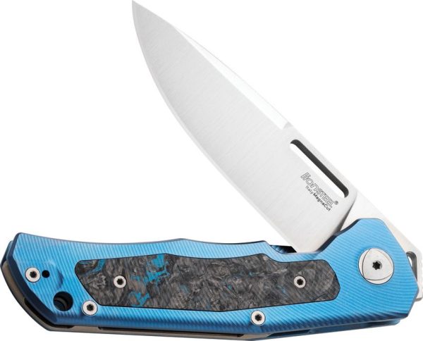 LionSTEEL Q4TTRO Blue Titanium CPM MagnaCut Folding Knife