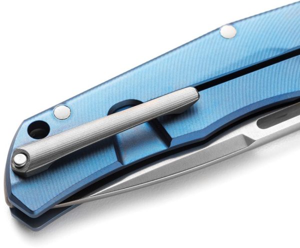 LionSTEEL Q4TTRO Blue Titanium CPM MagnaCut Folding Knife