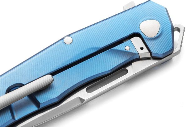 LionSTEEL Q4TTRO Blue Titanium CPM MagnaCut Folding Knife