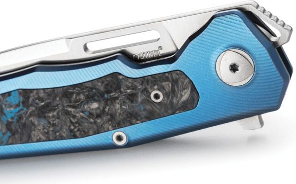 LionSTEEL Q4TTRO Blue Titanium CPM MagnaCut Folding Knife