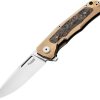LionSTEEL Q4TTRO Framelock Folding Knife CPM MagnaCut Ti Brown