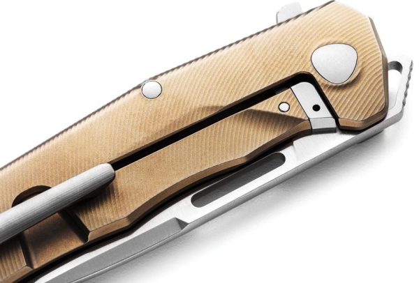 LionSTEEL Q4TTRO Framelock Folding Knife CPM MagnaCut Ti Brown