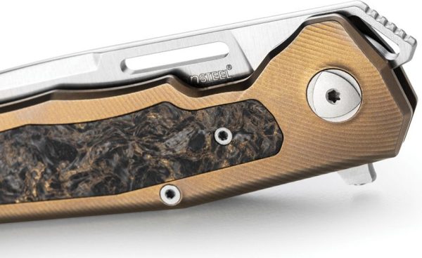 LionSTEEL Q4TTRO Framelock Folding Knife CPM MagnaCut Ti Brown