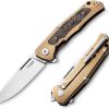 LionSTEEL Q4TTRO Framelock Folding Knife CPM MagnaCut Ti Brown