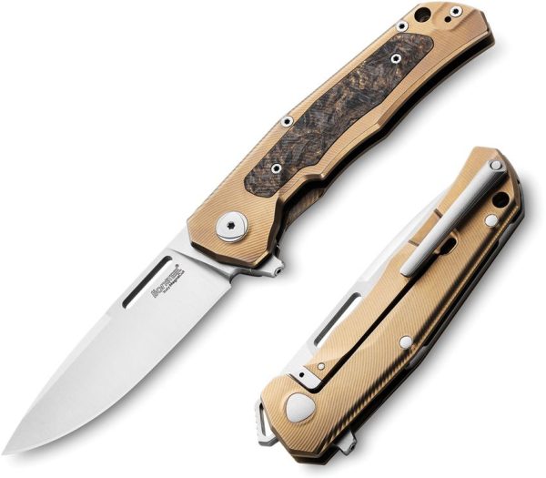LionSTEEL Q4TTRO Framelock Folding Knife CPM MagnaCut Ti Brown